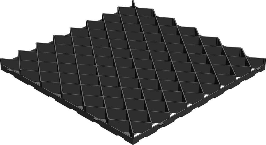 Решетка газонная Gidrolica Eco Pro РГ-60.60.4 - пластиковая черная, артикул 606