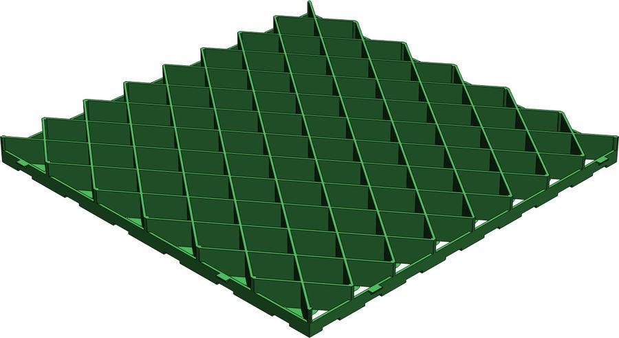 Решетка газонная Gidrolica Eco Pro РГ-60.60.4 - пластиковая зеленая, артикул 605